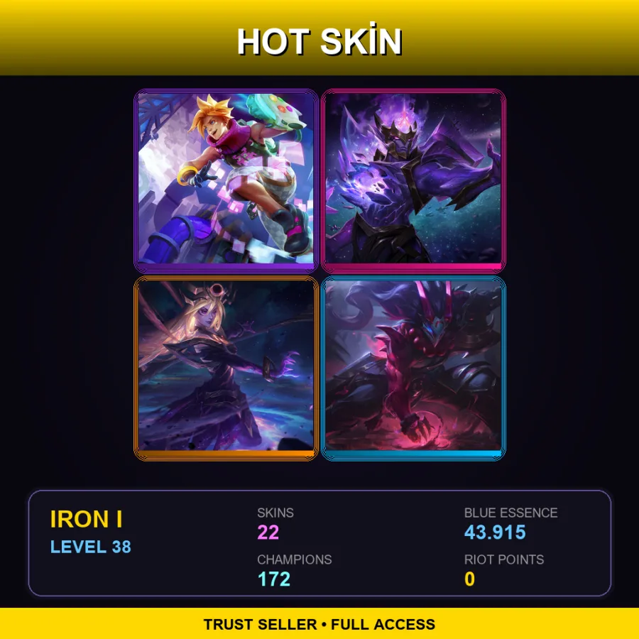 VN | Lv38 | Iron I | 22 Skin | 172 Champ