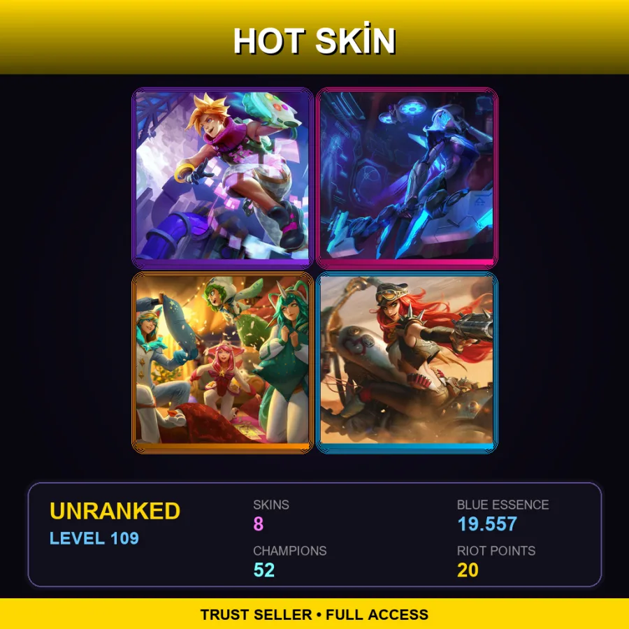 EUNE | Lv109 | Unranked | 8 Skin | 52 Champ with Shyvana
