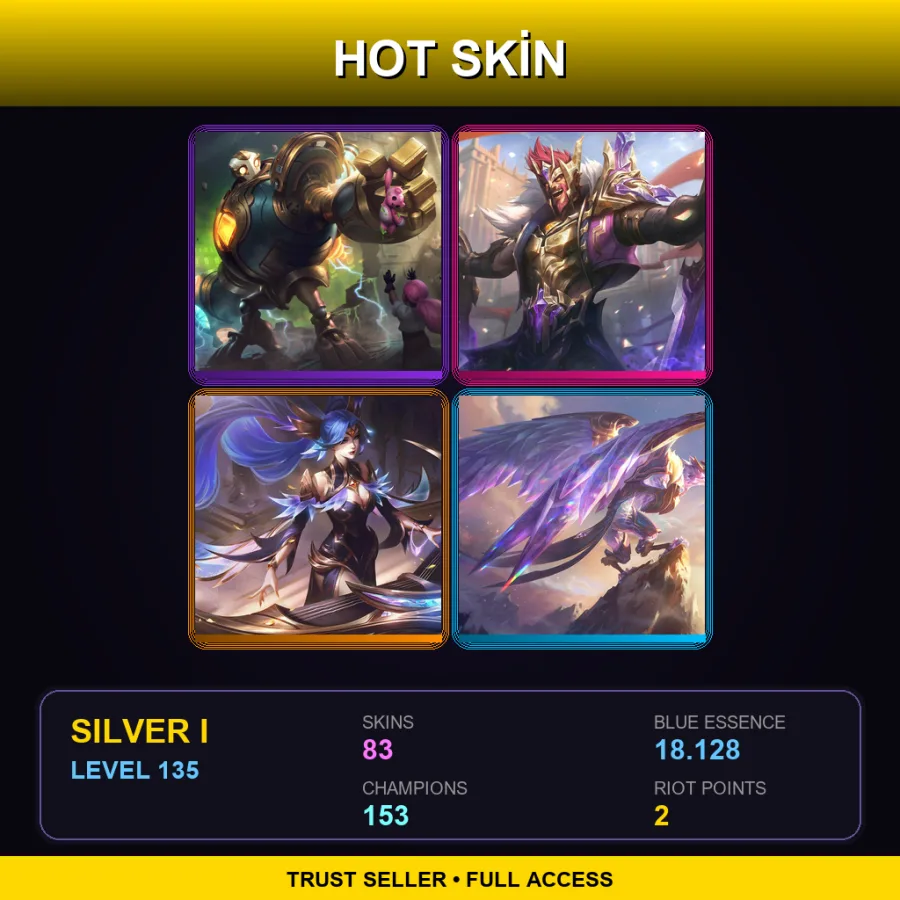 TR | Lv135 | Silver I | 83 Skin | 153 Champ