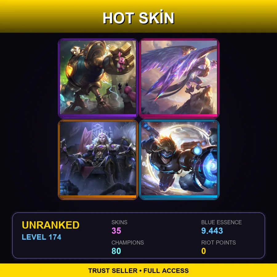 EUW | Lv174 | Unranked | 35 Skin | 80 Champ