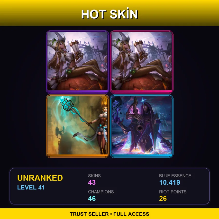 EUW | Lv41 | Unranked | 43 Skin | 46 Champ