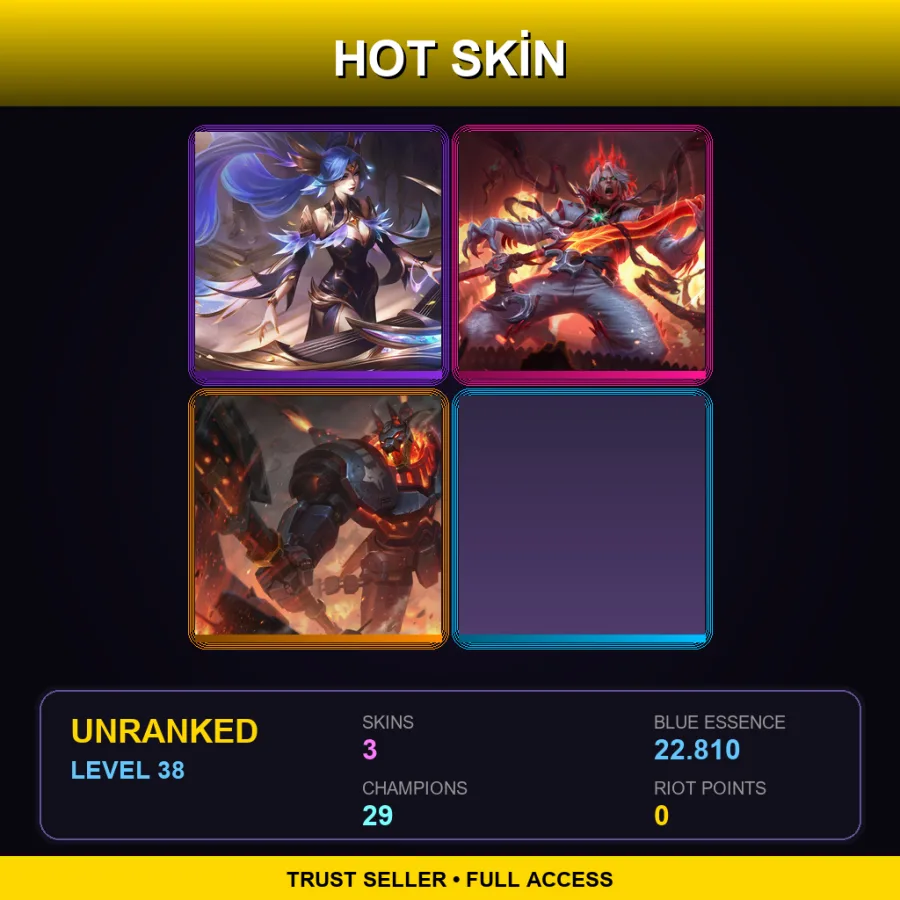 TR | Lv38 | Unranked | 3 Skin | 29 Champ — Battlecast Nasus