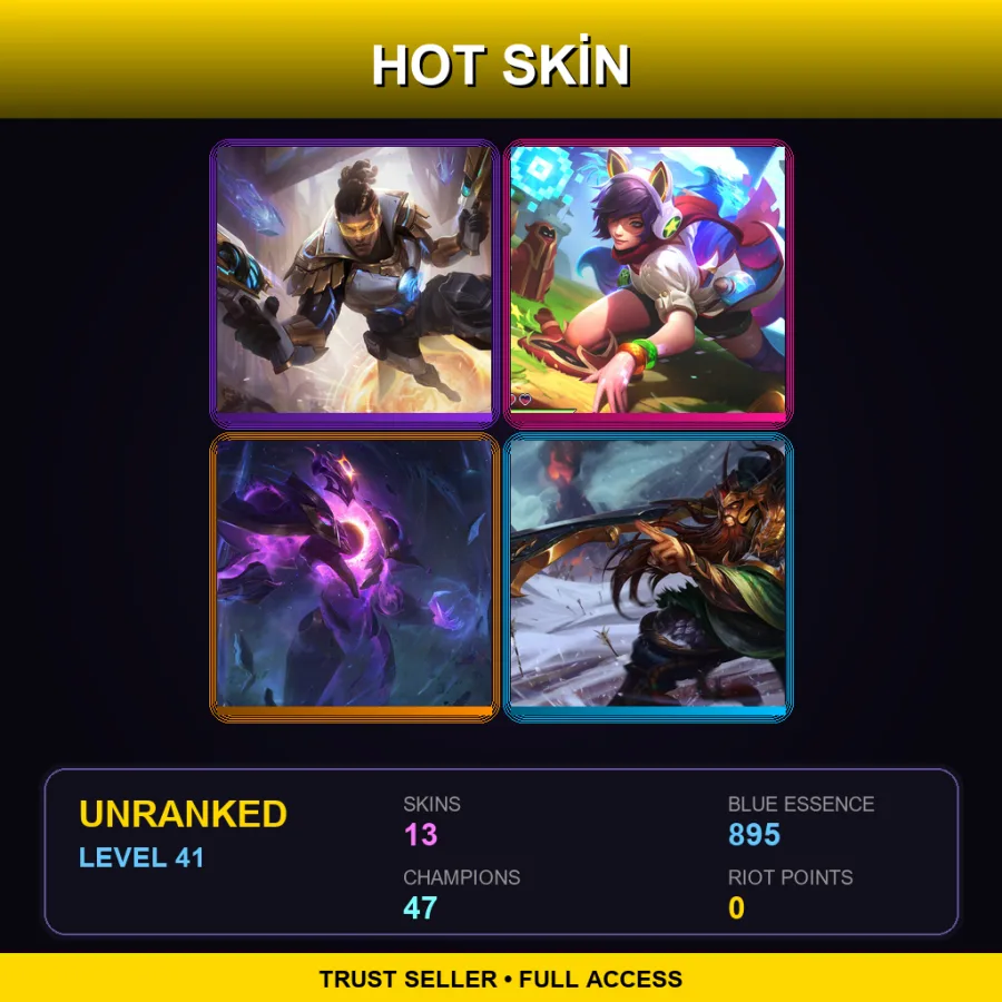 EUW | Lv41 | Unranked | 13 Skin | 47 Champ — LoL account
