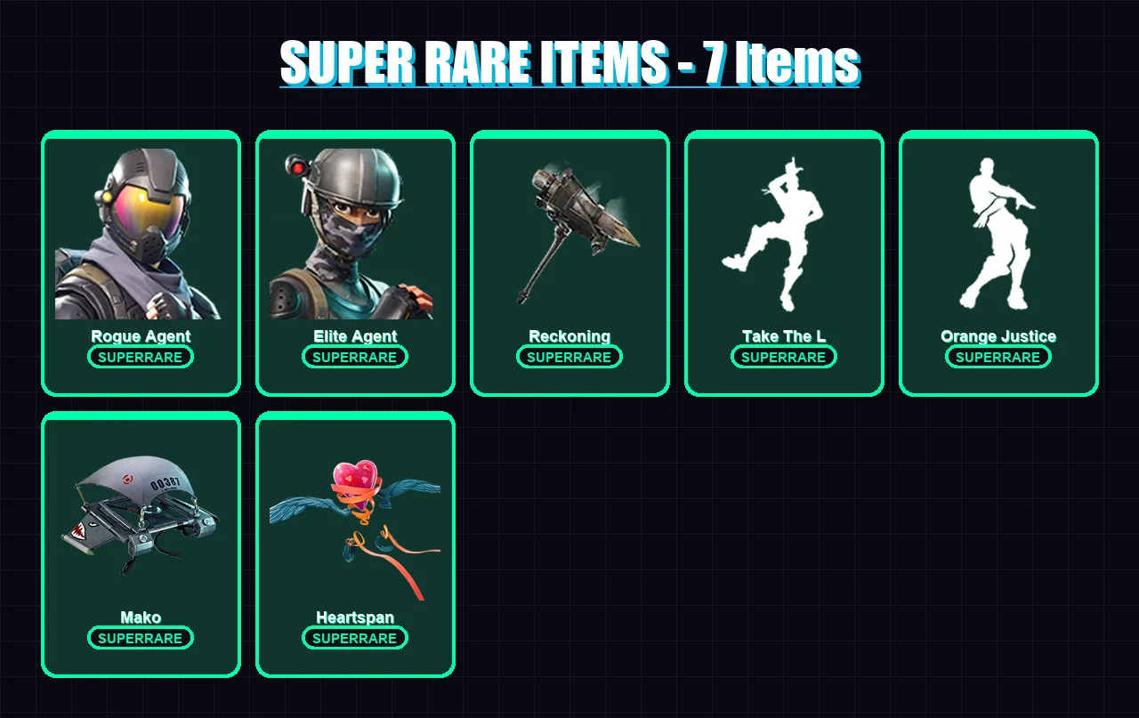 [PC/XBOX/PSN] | Rogue Agent | Elite Agent | Blackheart | Carbide | Drift | 39 skin | 24 pickaxe | 40 emote | 36 glider | Lv571