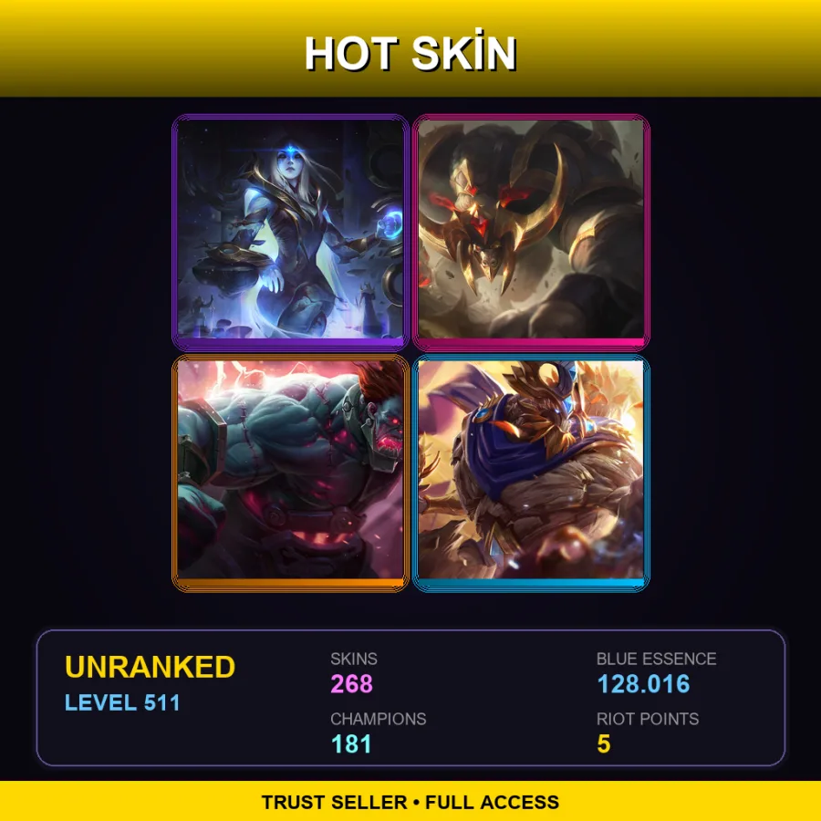 VN | Lv511 | Unranked | 268 Skin | 181 Champ