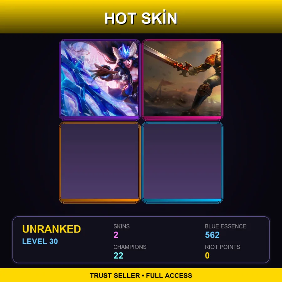 TR | Snowstorm Sivir | Sanguine Garen | 2 Skin | 22 Champ | Lv30