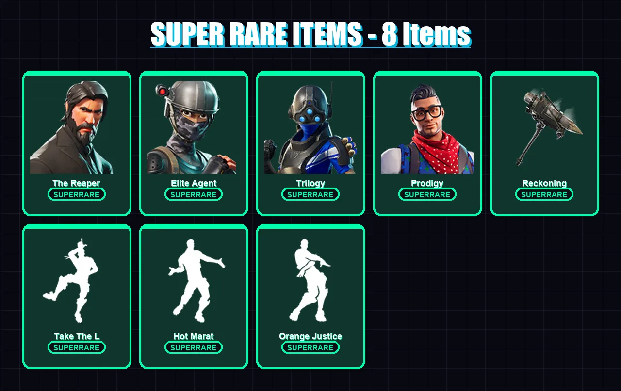 [PS4/PS5/XBOX/PC] | The Reaper | Elite Agent | Trilogy | Prodigy | Hybrid | 45 skin | 35 pickaxe | 59 emote | 38 glider | Lv669 — Game account