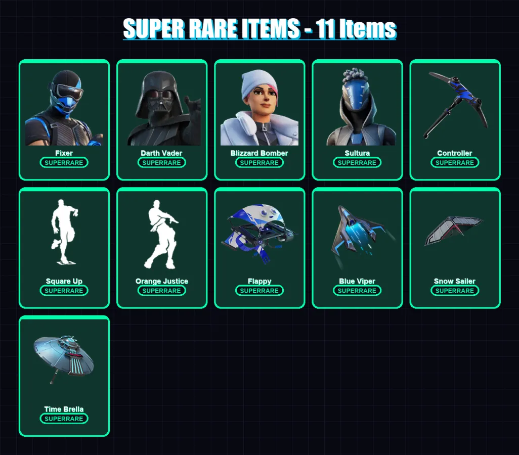 [PS4/PS5/XBOX/PC] | Fixer | Darth Vader | Blizzard Bomber | Sultura | Twyn | 79 skin | 84 pickaxe | 69 emote | 78 glider | Lv1085