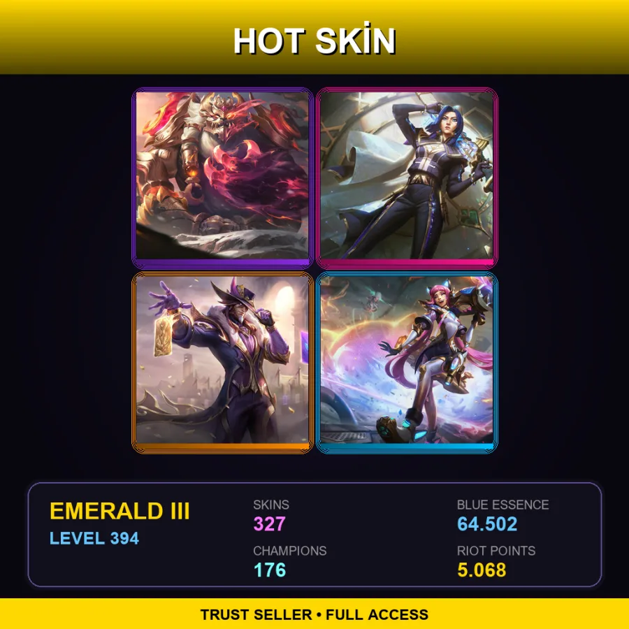 LAN | Lv394 | Emerald III | 327 Skin | 176 Champ