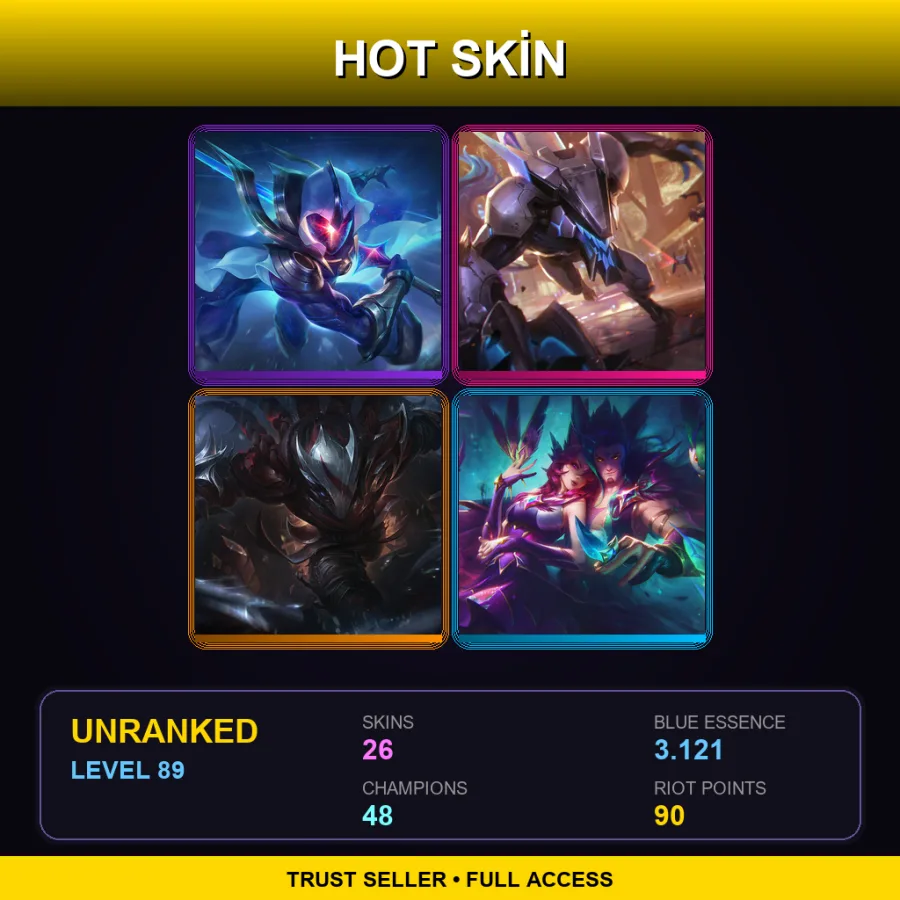 EUW | Lv89 | Unranked | 26 Skin | 48 Champ