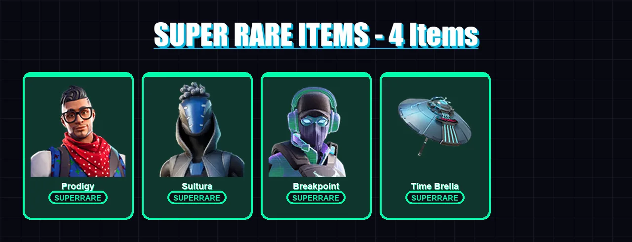 [PS4/PS5/XBOX/PC] | Prodigy | Sultura | Breakpoint | Blackheart | Hybrid | 25 skin | 33 pickaxe | 41 emote | 35 glider | Lv516