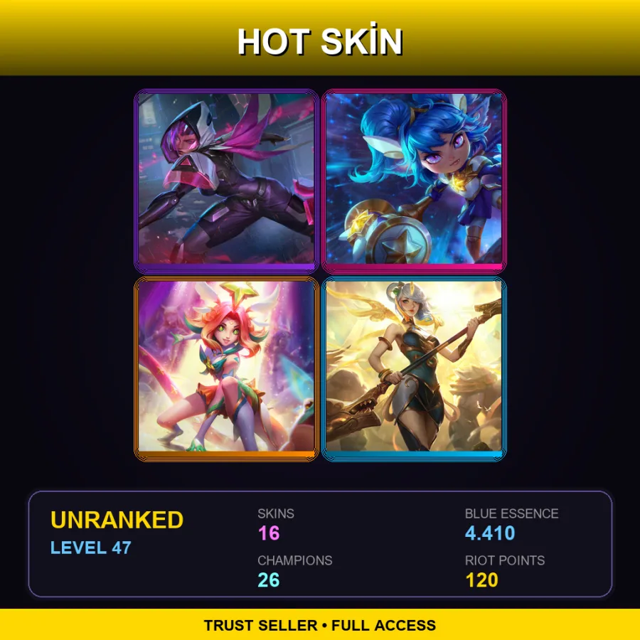 BR | Lv47 | Unranked | 16 Skin | 26 Champ — LoL account