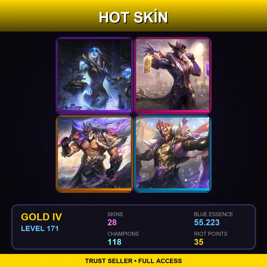 LAS | Lv171 | Gold IV | 28 Skin | 118 Champ