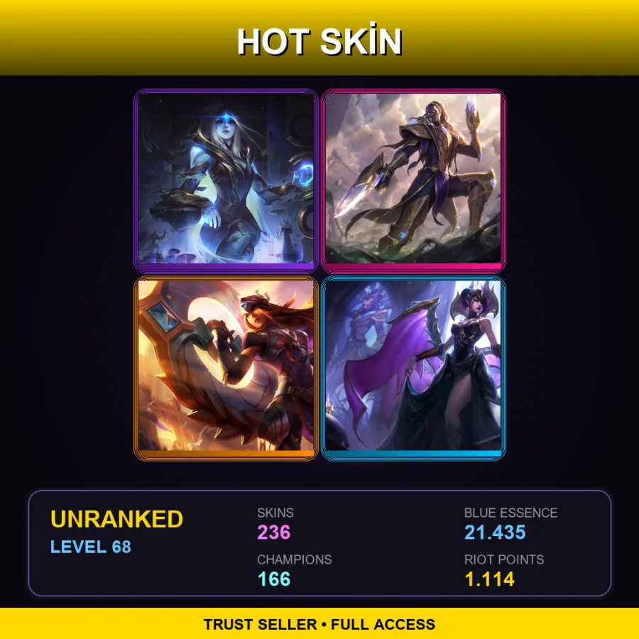 BR | Lv68 | Unranked | 236 Skin | 166 Champ