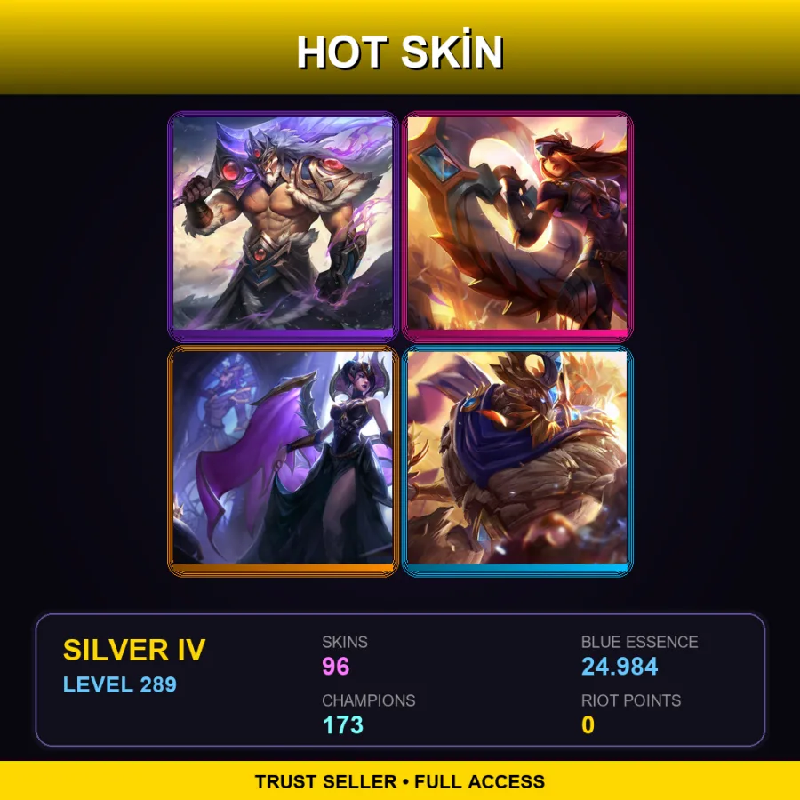 VN | Lv289 | Silver IV | 96 Skin | 173 Champ