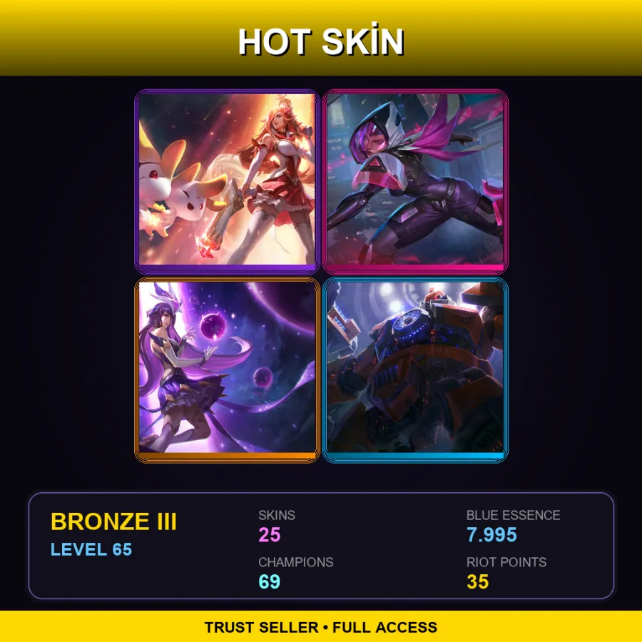 BR | Lv65 | Bronze III | 25 Skin | 69 Champ — LoL account