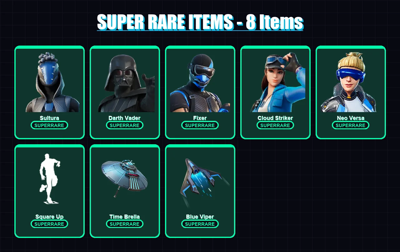 [PC/XBOX] | Sultura | Darth Vader | Fixer | Cloud Striker | Neo Versa | 178 skin | 215 pickaxe | 139 emote | 197 glider | Lv3310