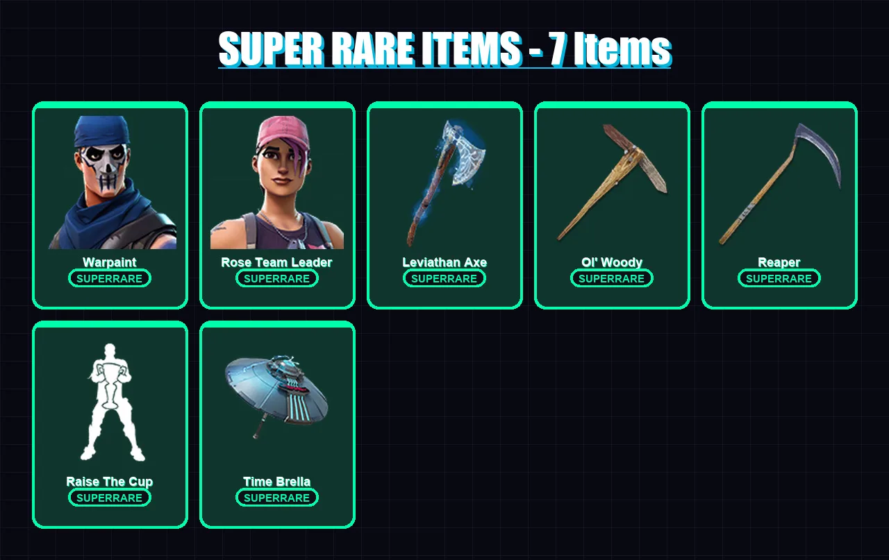 [PC/PSN] | Warpaint | Rose Team Leader | Luxe | Blaze | Sentinel | 131 skin | 186 pickaxe | 129 emote | 119 glider | Lv1813