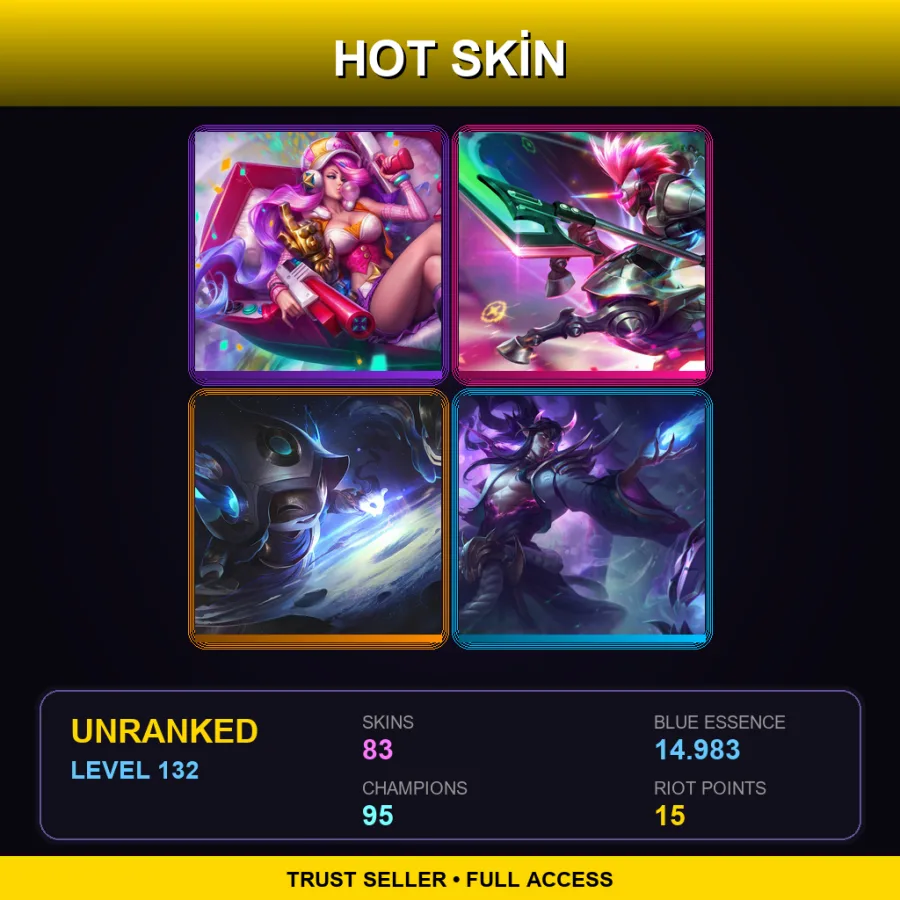 LAN | Lv132 | Unranked | 83 Skin | 95 Champ