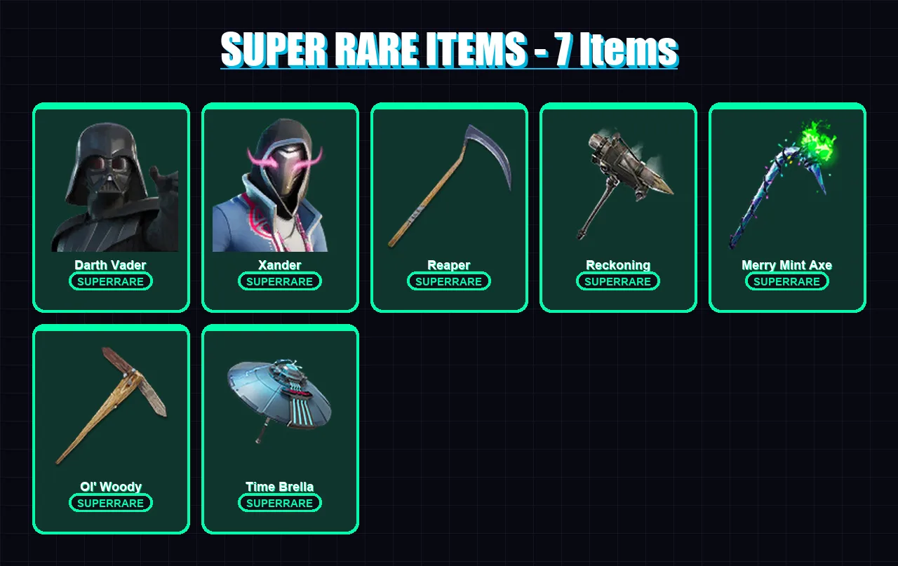[PC/XBOX/PSN] | Darth Vader | Xander | Rox | Blackheart | Frozen Red Knight | 184 skin | 225 pickaxe | 192 emote | 177 glider | Lv3229