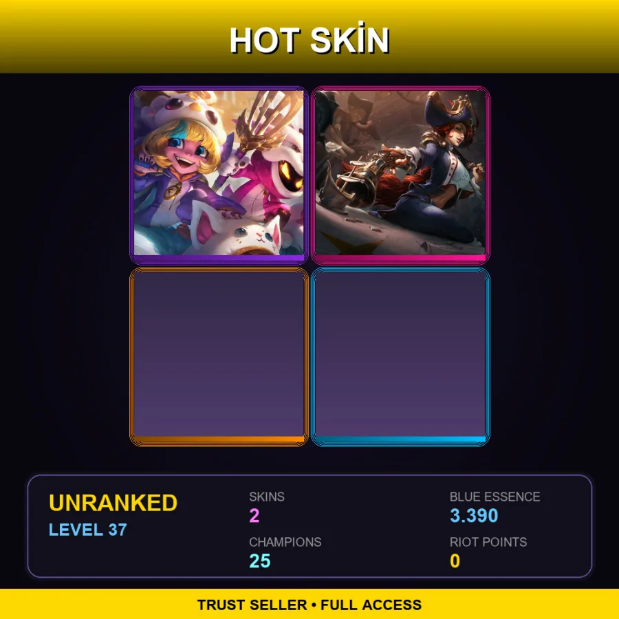 LAN | Lv37 | Unranked | 2 Skin | 25 Champ