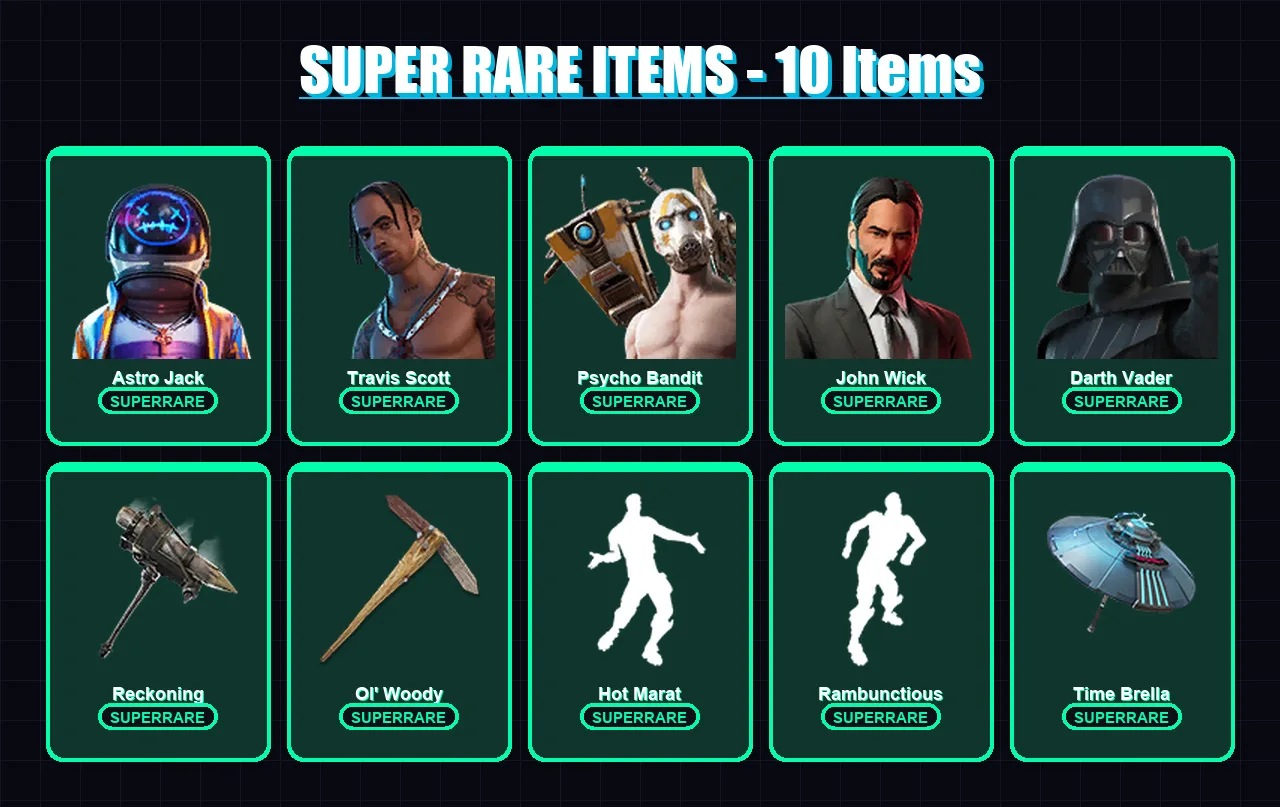 [PC/PSN] | Astro Jack | Travis Scott | Psycho Bandit | John Wick | Darth Vader | 240 skin | 213 pickaxe | 255 emote | 184 glider | Lv2733