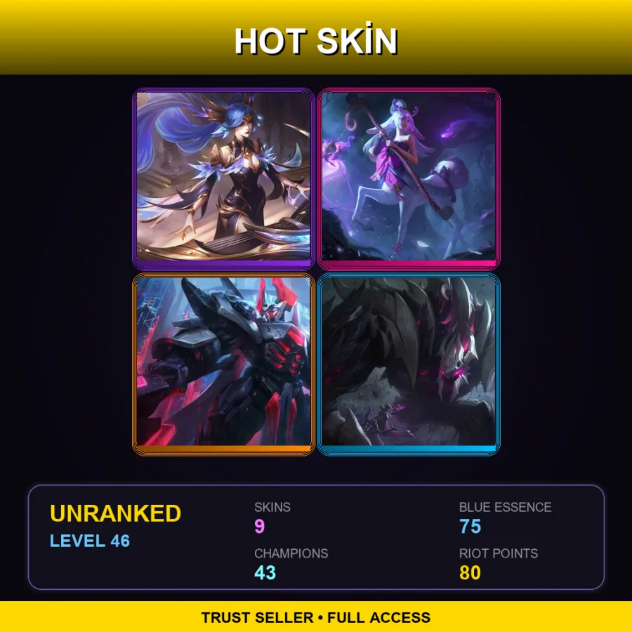 VN | Lv46 | Unranked | 9 Skin | 43 Champ — LoL account