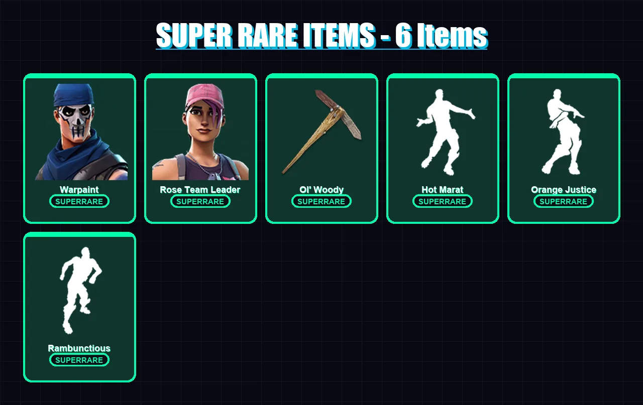 [PC/PSN] | Warpaint | Rose Team Leader | Sentinel | Carbide | Omega | 33 skin | 43 pickaxe | 48 emote | 51 glider | Lv747