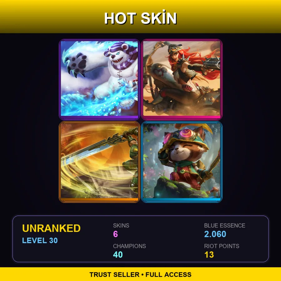 LAN | Lv30 | Unranked | 6 Skin | 40 Champ