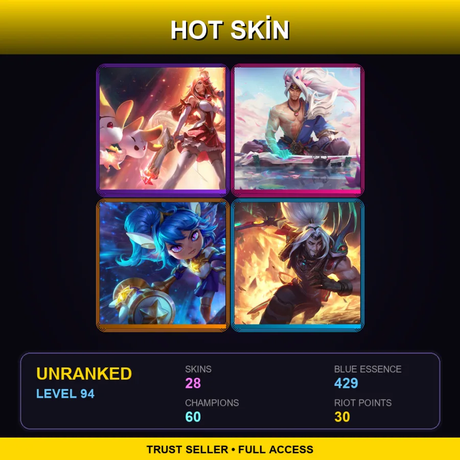 TR | Lv94 | Unranked | 28 Skin | 60 Champ