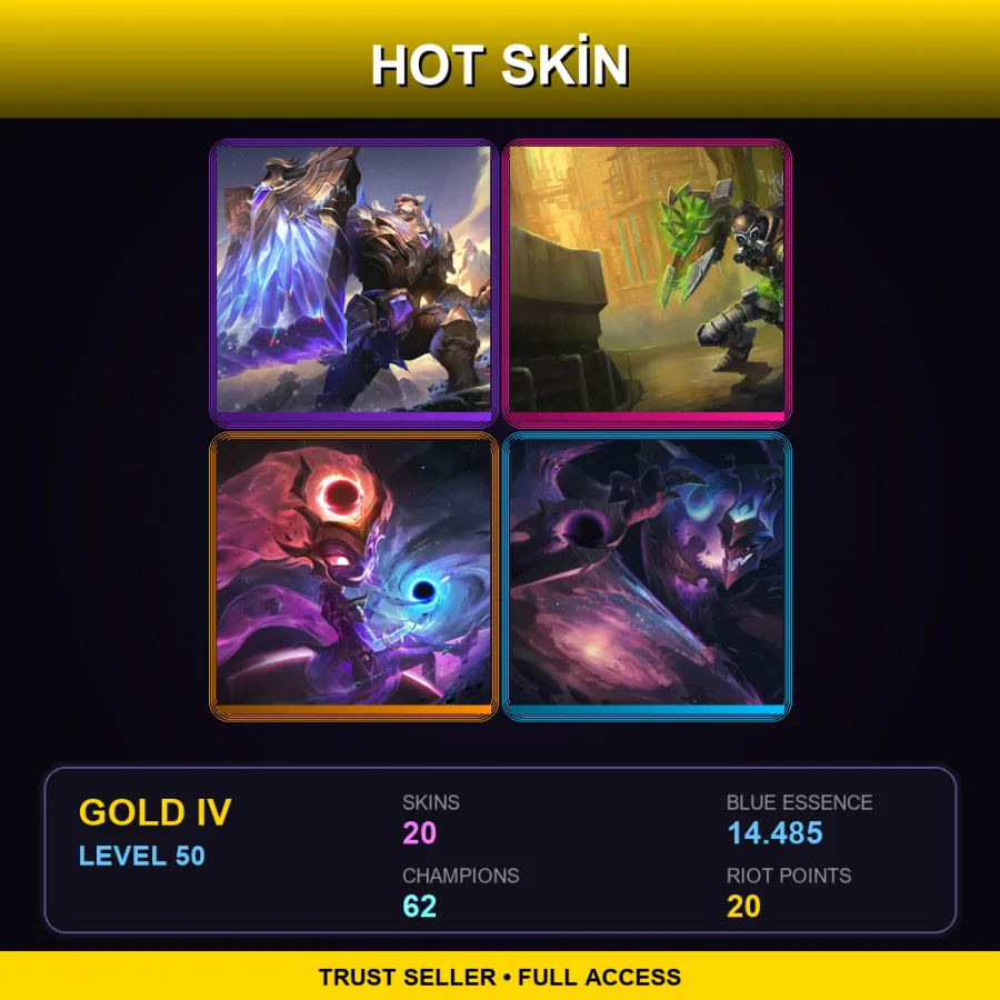 TR | Lv50 | Gold IV | 20 Skin | 62 Champ