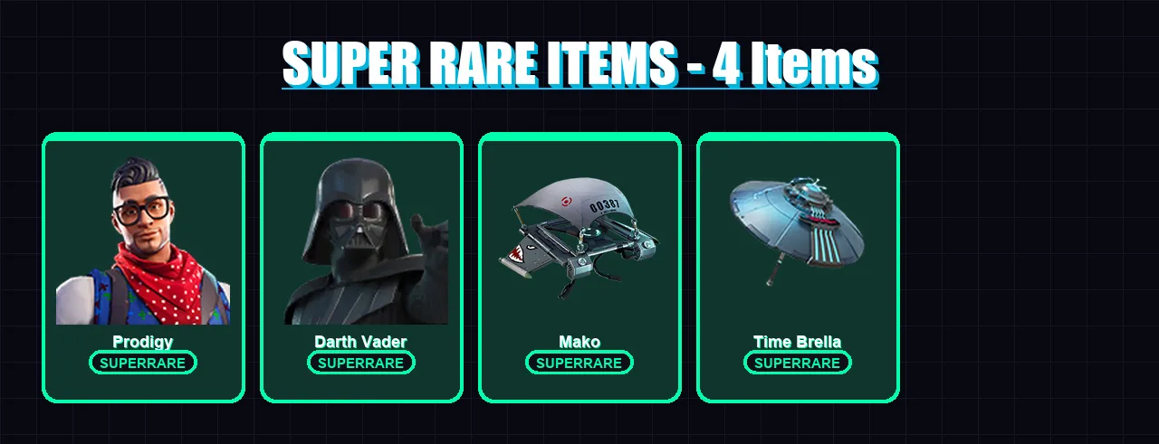[PS4/PS5/XBOX/PC] | Prodigy | Darth Vader | The Origin | Valeria | Blackheart | 140 skin | 194 pickaxe | 132 emote | 172 glider | Lv2506