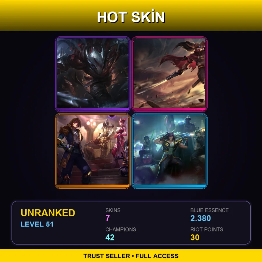 NA | Lv51 | Unranked | 7 Skin | 42 Champ — LoL account