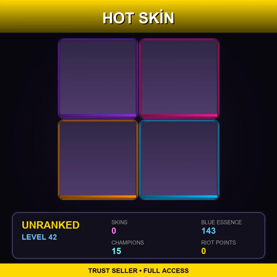 LAN | Lv42 | Unranked | 0 Skin | 15 Champ — LoL account