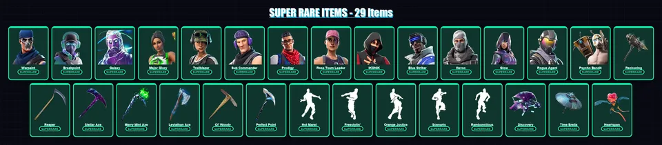 [PC] | Warpaint | Breakpoint | Galaxy | Major Glory | Trailblazer | 548 skin | 387 pickaxe | 339 emote | 258 glider | Lv3880 — main preview