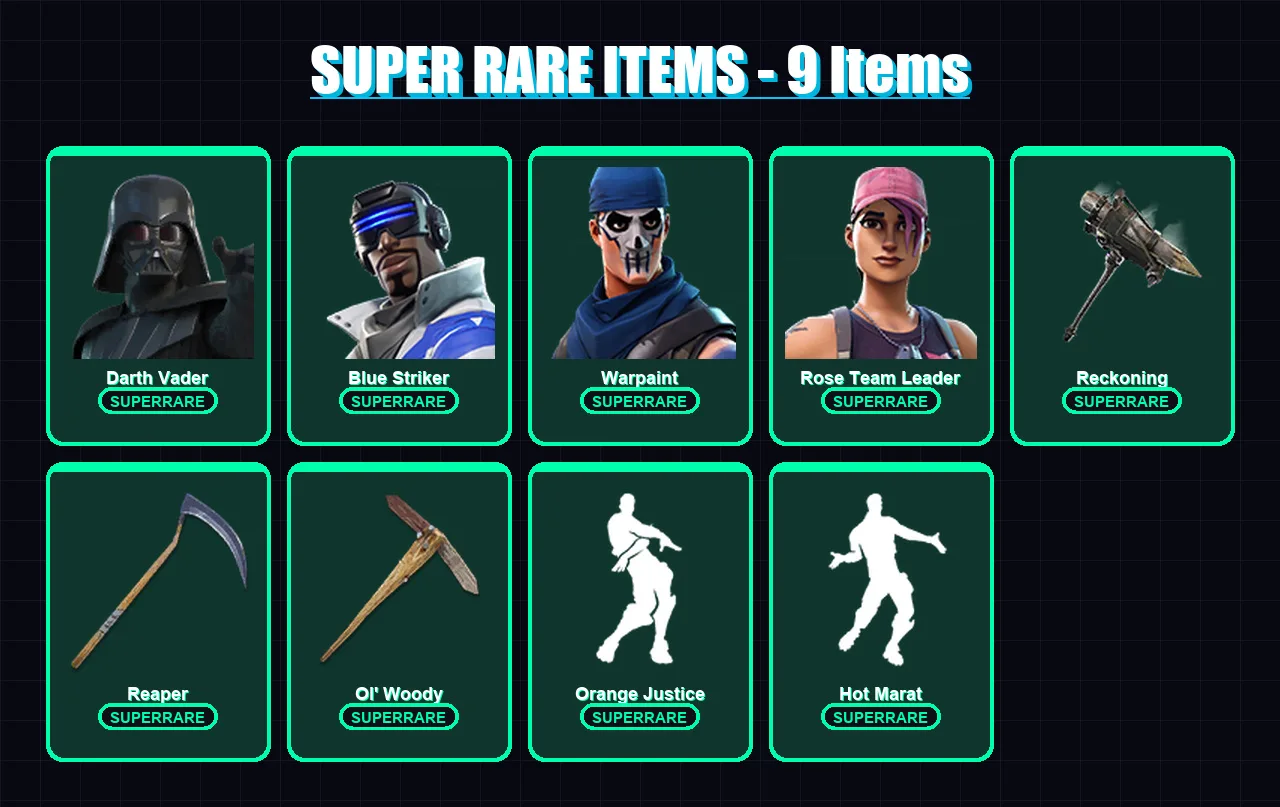 [PC/XBOX/PSN] | Darth Vader | Blue Striker | Warpaint | Rose Team Leader | Kymera | 257 skin | 225 pickaxe | 182 emote | 184 glider | Lv3597
