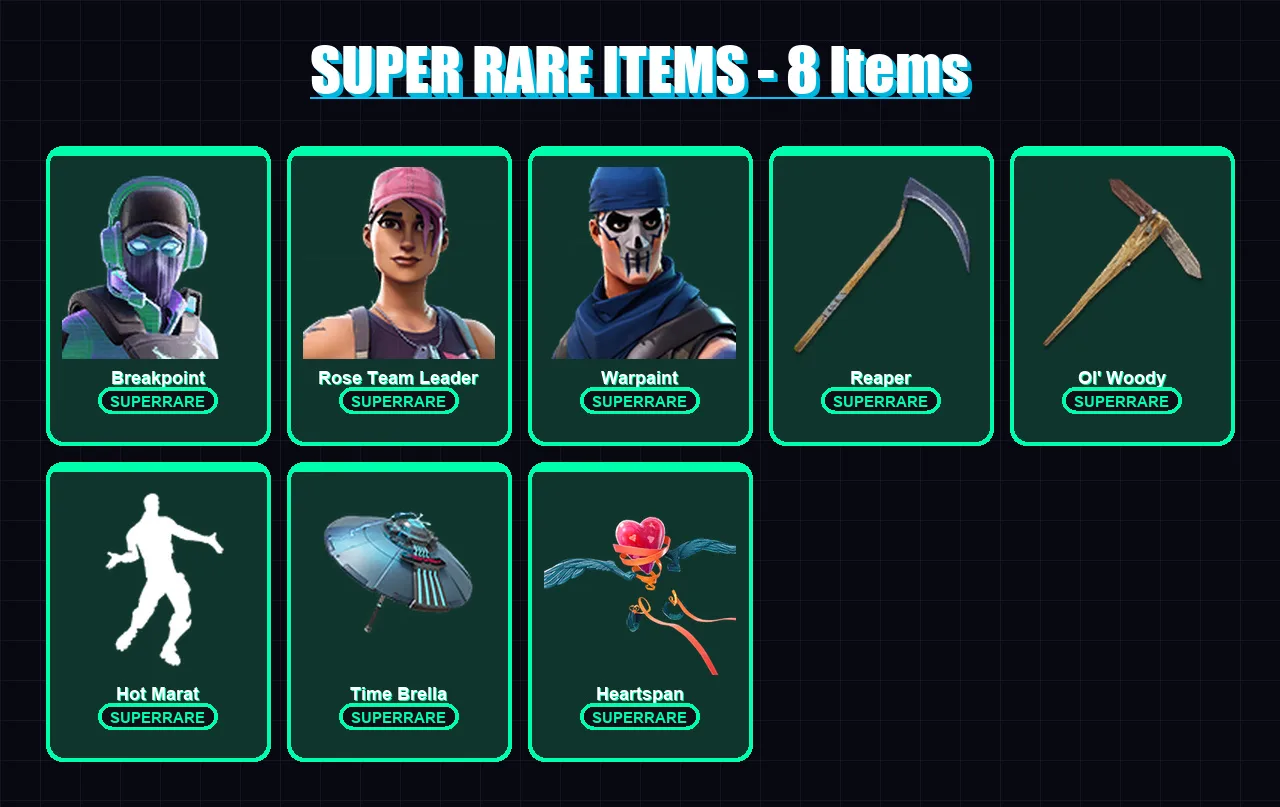 [PS4/PS5/XBOX/PC] | Breakpoint | Rose Team Leader | Warpaint | Ravage | Rox | 428 skin | 396 pickaxe | 341 emote | 220 glider | Lv3715