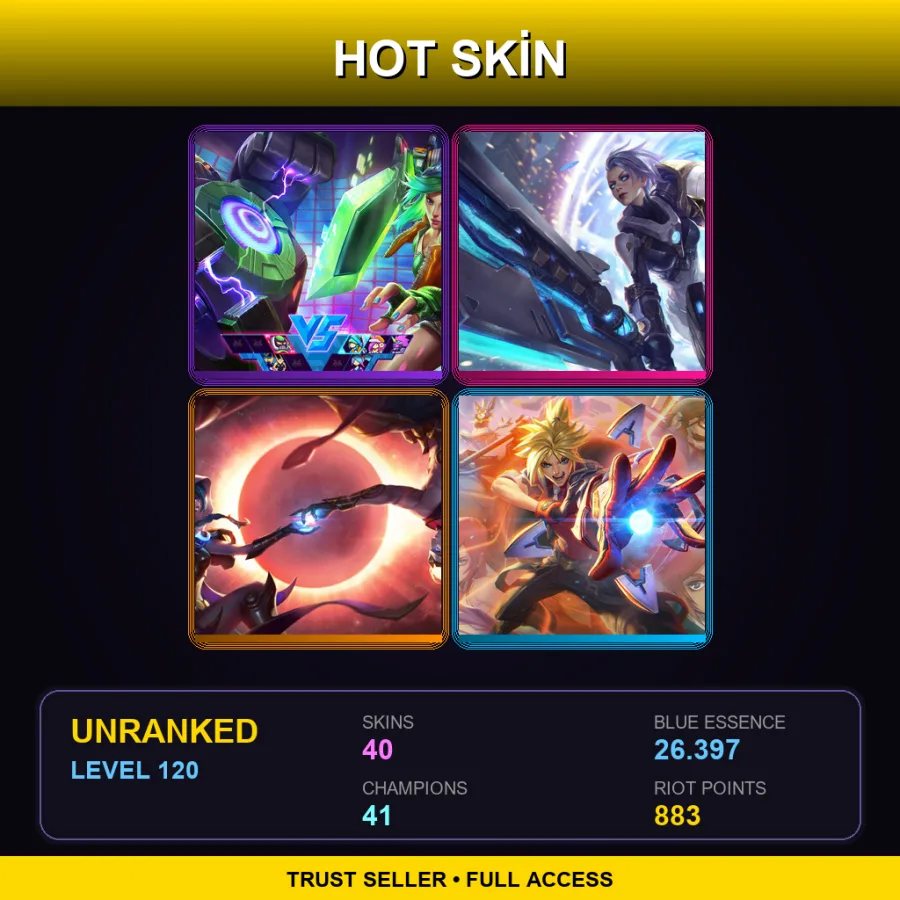 NA | Arcade Riven | Pulsefire Riven | Cosmic Dusk Xayah | Battle Academia Ezreal | 40 Skin | 41 Champ | Lv120