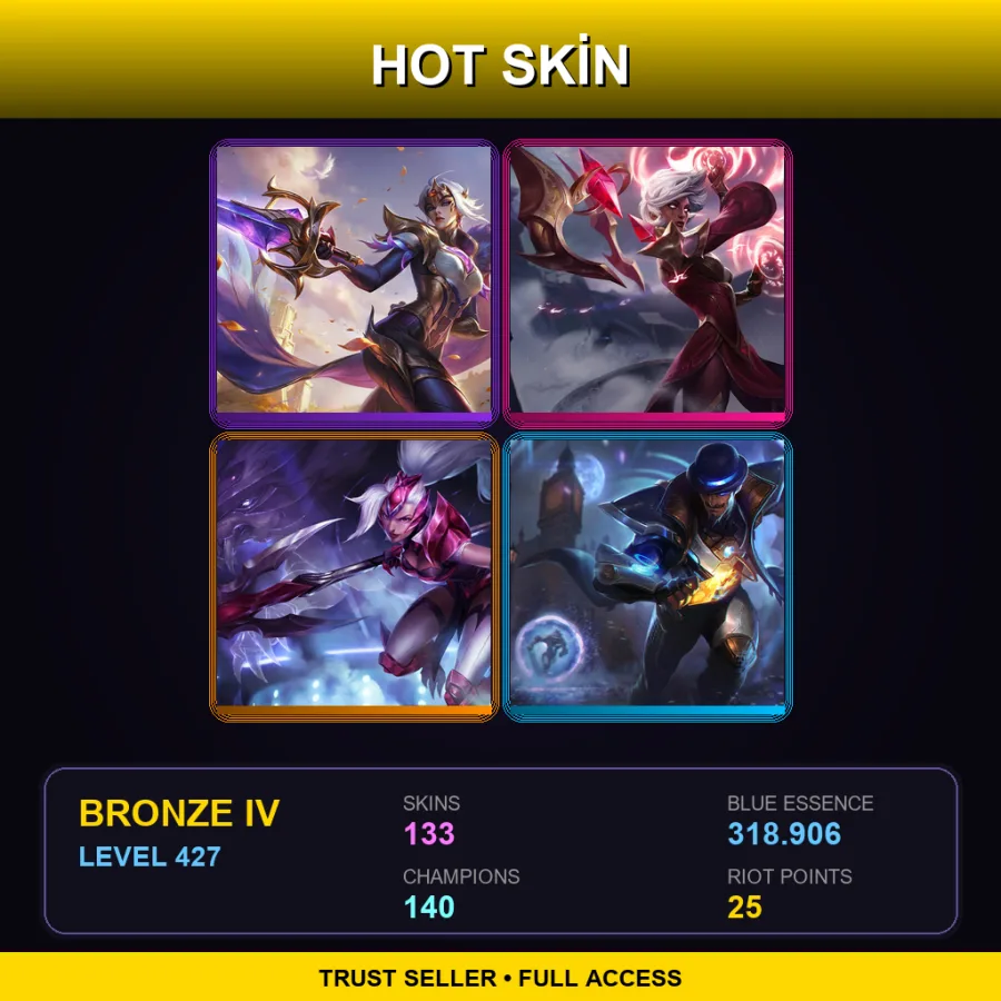 BR | Lv427 | Bronze IV | 133 Skin | 140 Champ