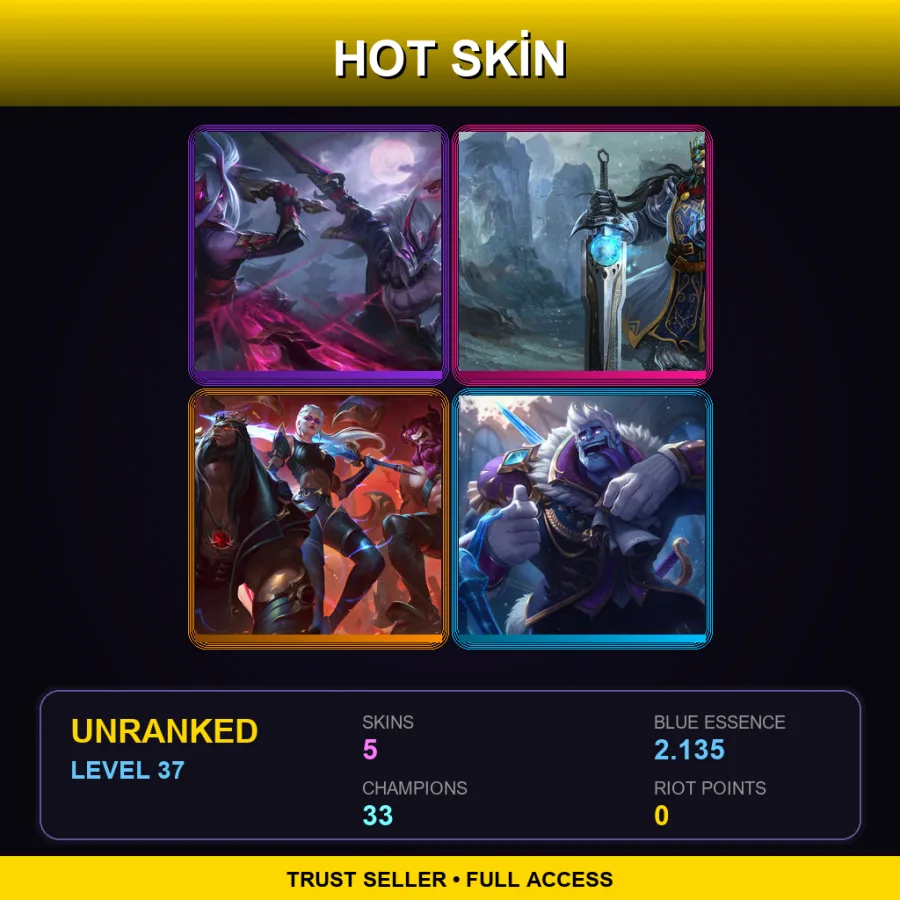 TR | Lv37 | Unranked | 5 Skin | 33 Champ