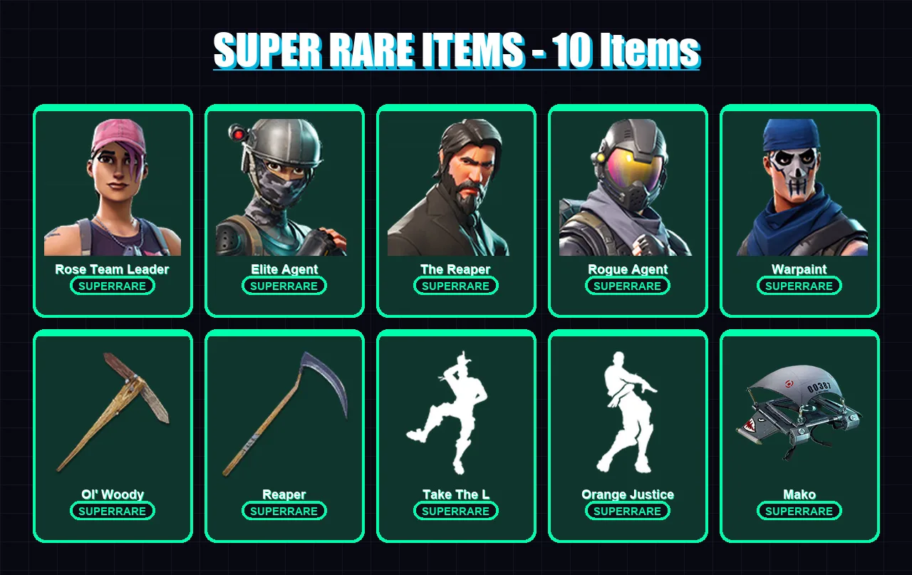 [PC/XBOX/PSN] | Rose Team Leader | Elite Agent | The Reaper | Rogue Agent | OG Skull Trooper | 26 skin | 19 pickaxe | 32 emote | 23 glider | Lv193