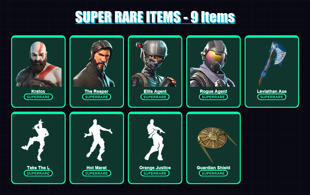 [PC] | Kratos | The Reaper | Elite Agent | Rogue Agent | Drift | 100 skin | 89 pickaxe | 71 emote | 89 glider | Lv1106 — Fortnite account