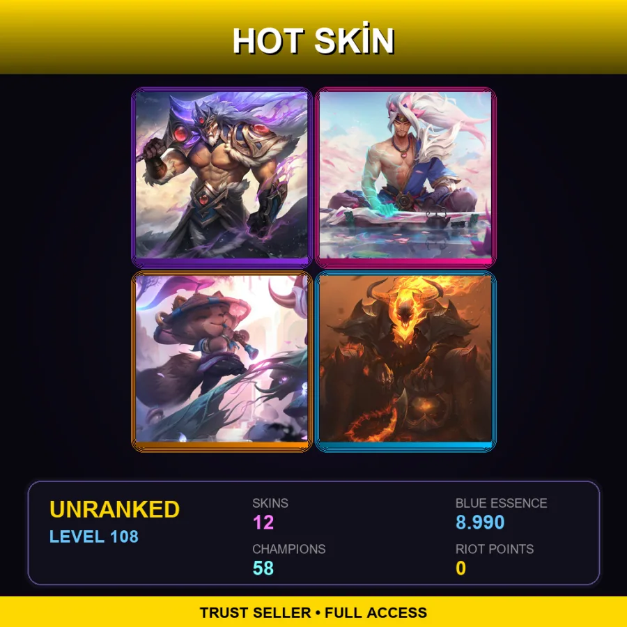 VN | Lv108 | Unranked | 12 Skin | 58 Champ — High Noon Thresh