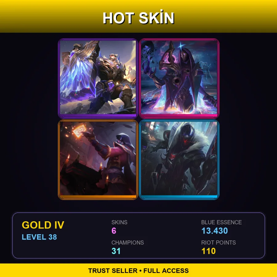 NA | Lv38 | Gold IV | 6 Skin | 31 Champ