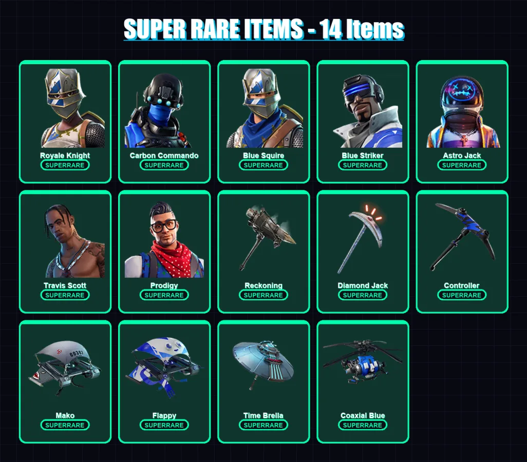 [PS4/PS5/XBOX/PC] | Royale Knight | Carbon Commando | Blue Squire | 138 skin | Lv1793