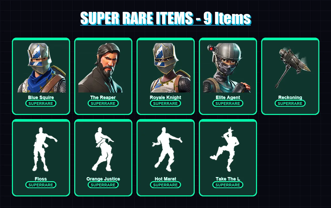 [PS4/PS5/PC] | Blue Squire | The Reaper | Royale Knight | Elite Agent | Ragnarok | 62 skin | 39 pickaxe | 66 emote | 52 glider | Lv718