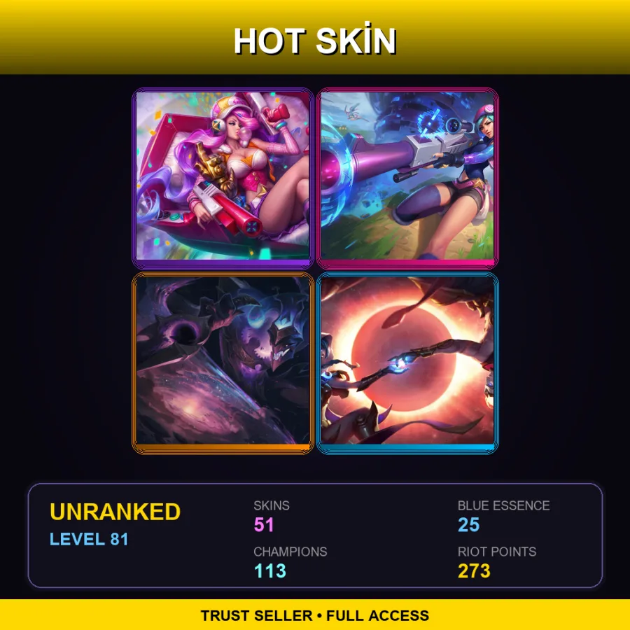 NA | Lv81 | Unranked | 51 Skin | 113 Champ — Unranked / Smurf League of Legends