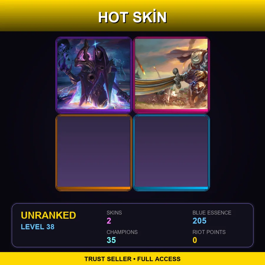 TR | Lv38 | Unranked | 2 Skin | 35 Champ — LoL account