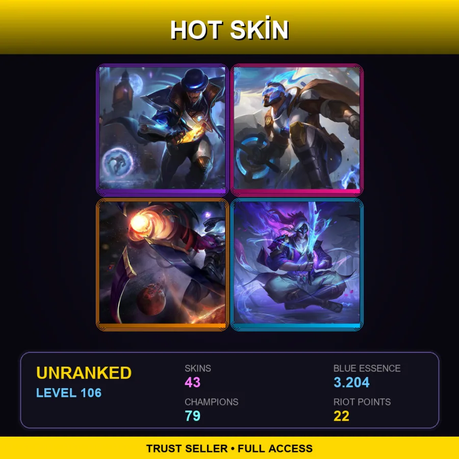 EUNE | Lv106 | Unranked | 43 Skin | 79 Champ — LoL account