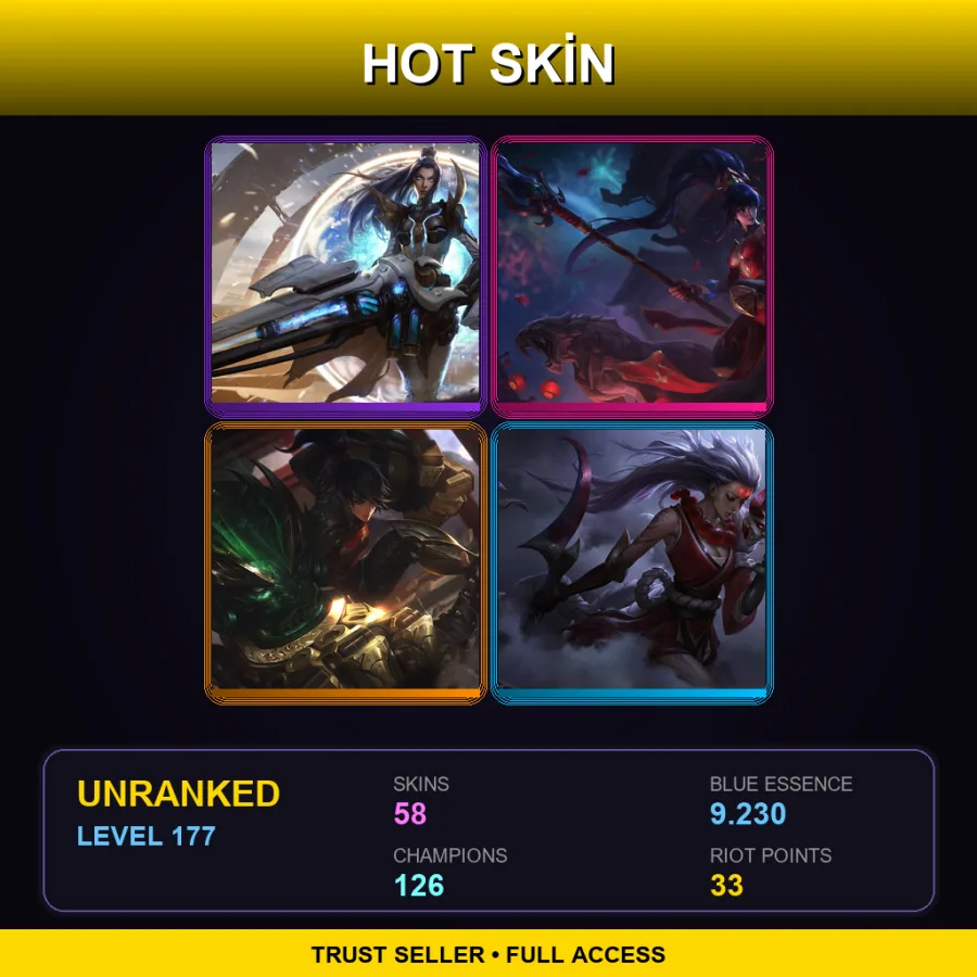EUNE | Lv177 | Unranked | 58 Skin | 126 Champ